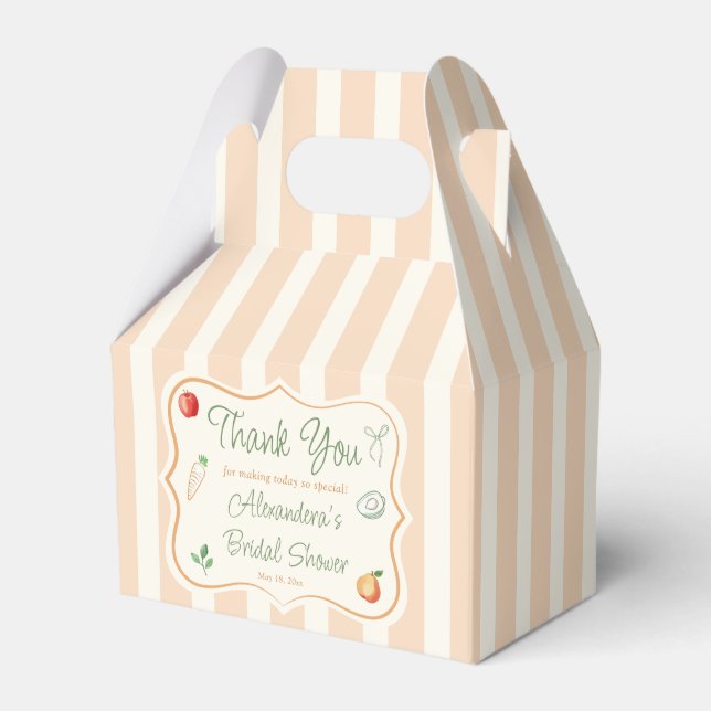 Fresh Off the Market Bridal Shower Favor Boxes (Front Side)