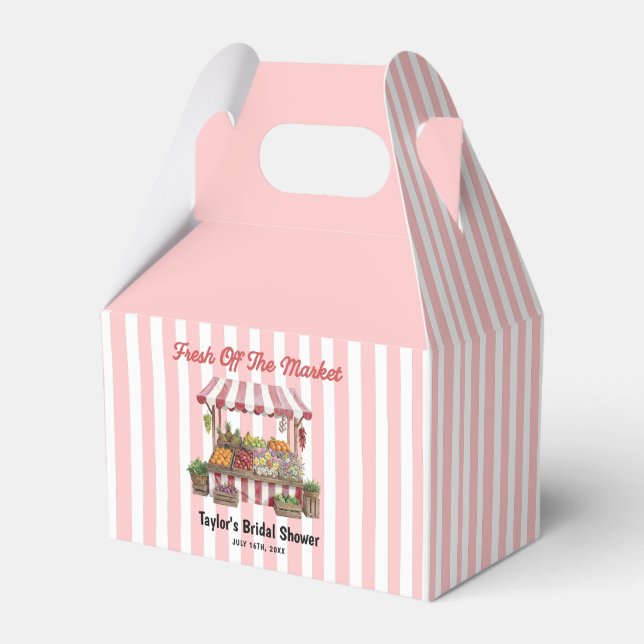 Fresh Off The Market Bridal Shower  Favor Boxes (Front Side)