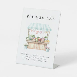 Fresh Off The Market Bridal Shower Flower Bar Pedestal Sign