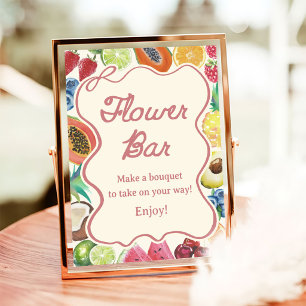 Fresh Off The Market Bridal Shower Flower Bar Poster