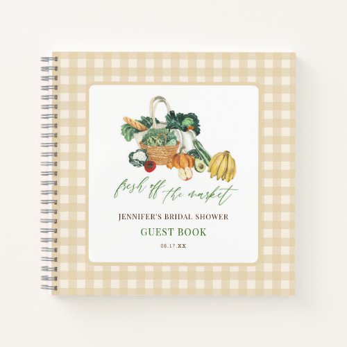 Fresh Off The Market Bridal Shower Guestbook Notebook