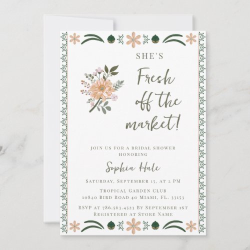 Fresh Off the Market Bridal Shower invitation