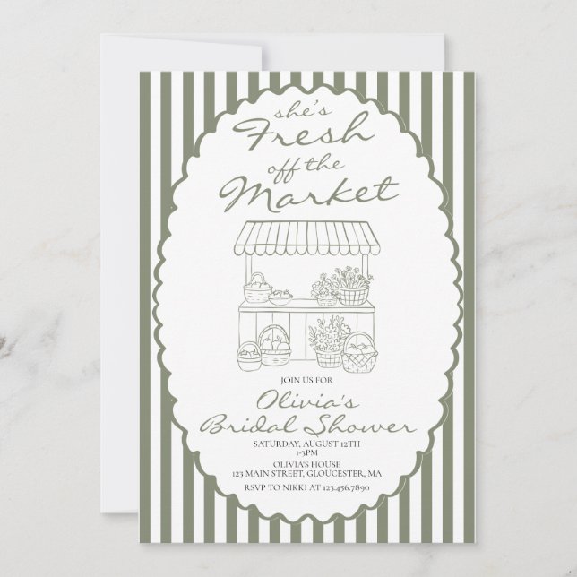 Fresh off the Market Bridal Shower Invitation (Front)