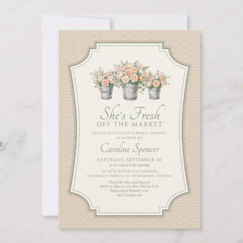 Fresh Off The Market Bridal Shower Invitation