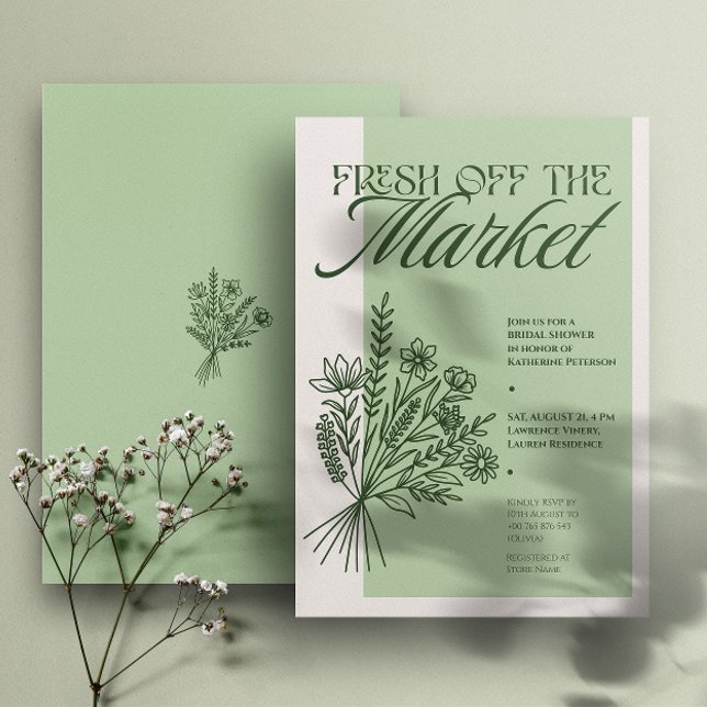“Fresh Off the Market” Bridal Shower Invitation (Creator Uploaded)