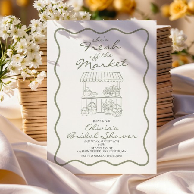 Fresh off the Market Bridal Shower Invitation (Creator Uploaded)