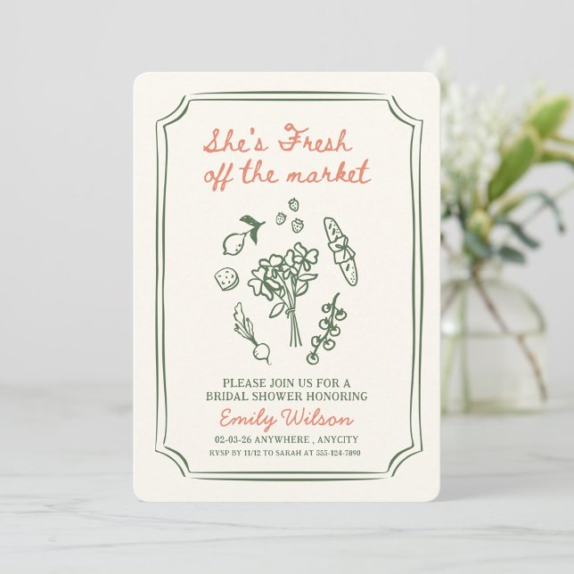 Fresh Off the Market Bridal Shower Invitation (Creator Uploaded)
