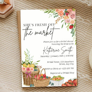 Fresh Off The Market Bridal Shower Invitation Temp