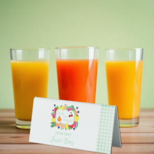Fresh Off The Market Bridal Shower Juice Bar Table Tent