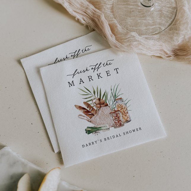 Fresh Off the Market Bridal Shower Napkins (Creator Uploaded)