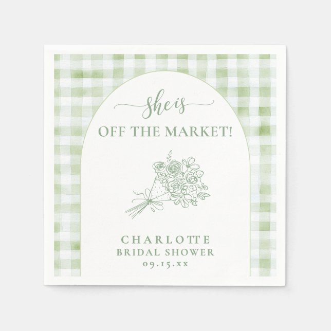 Fresh Off the Market Bridal Shower Napkins (Front)