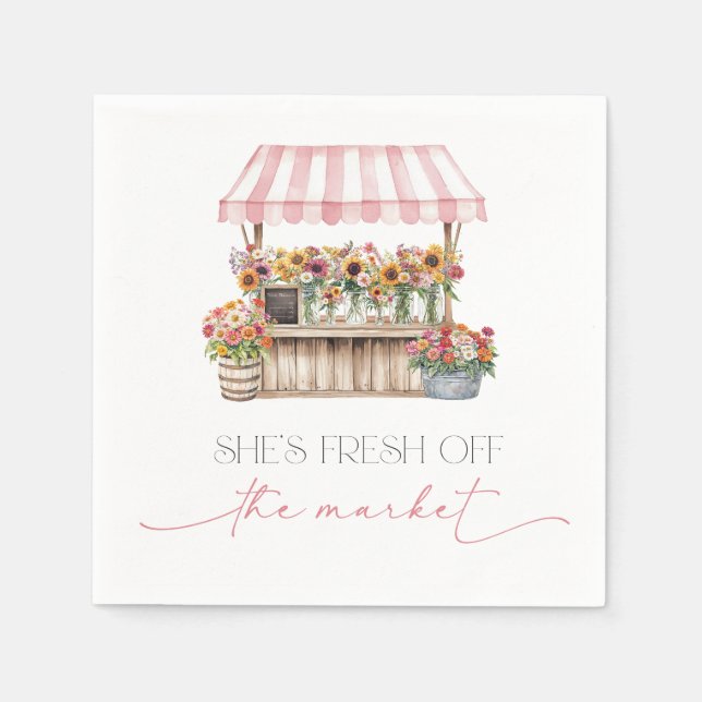 Fresh off the Market Bridal Shower Napkins (Front)