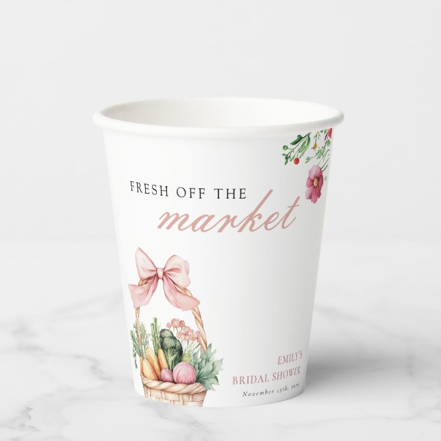 Fresh Off The Market Bridal Shower Paper Cups (Front)