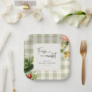 Fresh Off The Market Bridal Shower Paper Plates