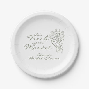Fresh off the Market Bridal Shower Paper Plates