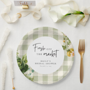 Fresh Off The Market Bridal Shower Paper Plates