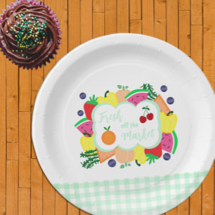 Fresh Off The Market Bridal Shower Paper Plates
