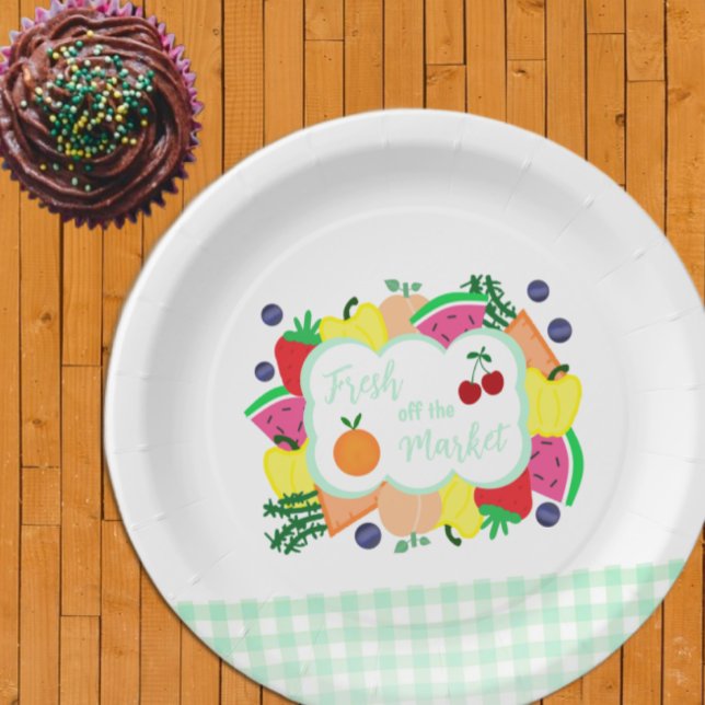 Fresh Off The Market Bridal Shower Paper Plates (Creator Uploaded)