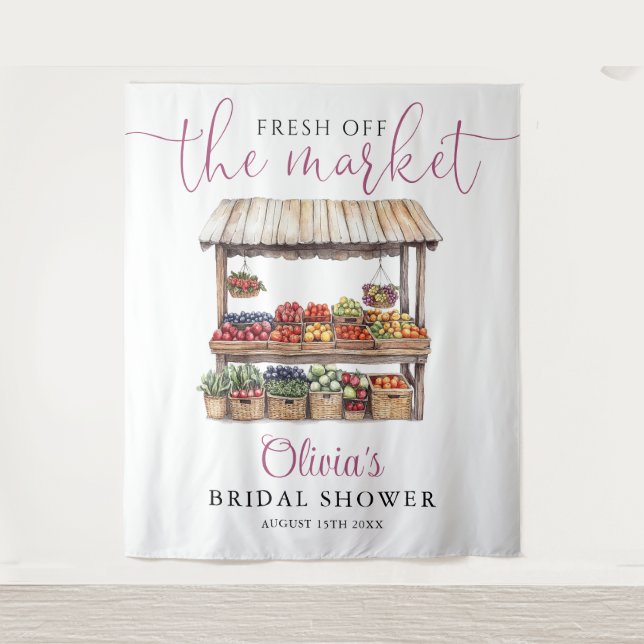 Fresh Off The Market Bridal Shower Photo Backdrop (Front)