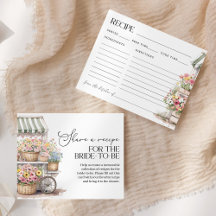 Fresh Off The Market Bridal Shower Recipe Card