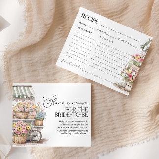 Fresh Off The Market Bridal Shower  Recipe Card