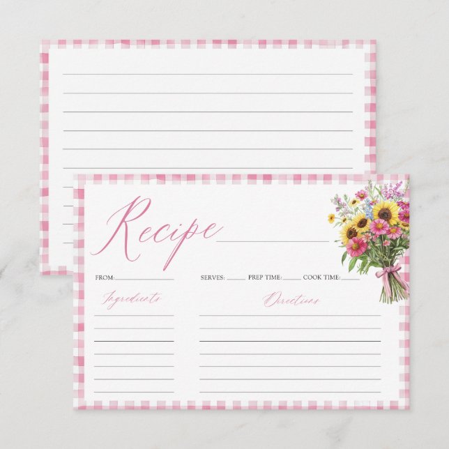 Fresh Off The Market Bridal Shower Recipe Card (Front/Back)