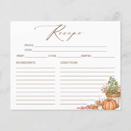 Fresh Off The Market Bridal Shower Recipe Cards