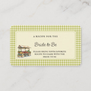 Fresh Off the Market Bridal Shower Recipe  Enclosure Card
