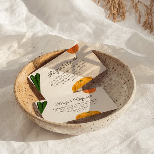Fresh Off The Market Bridal Shower Recipe Request Enclosure Card (Creator Uploaded)