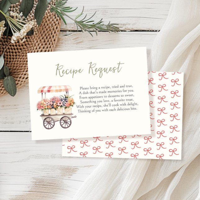 Fresh off the Market Bridal Shower Recipe Request Enclosure Card (Creator Uploaded)