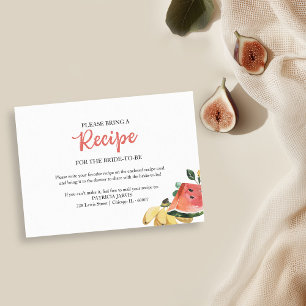 Fresh Off The Market Bridal Shower Recipe Request Invitation
