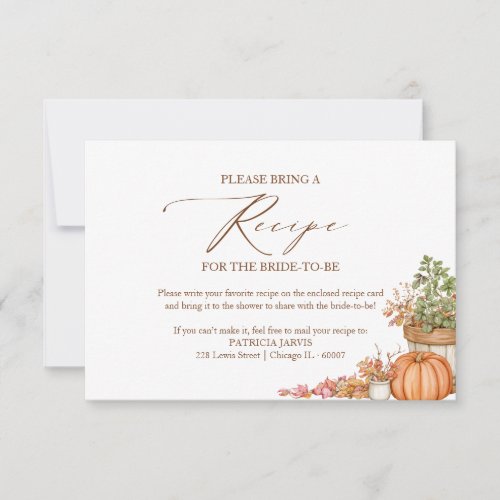 Fresh Off The Market Bridal Shower Recipe Request Invitation