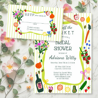 FRESH OFF THE MARKET Bridal Shower Reply RSVP Enclosure Card