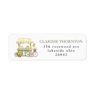 Fresh Off The Market Bridal Shower Return Address Label