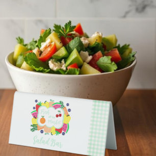Fresh Off The Market Bridal Shower Salad Bar Table Tent