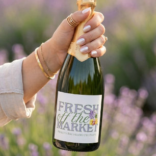 Fresh Off the Market Bridal Shower Sparkling Wine Label