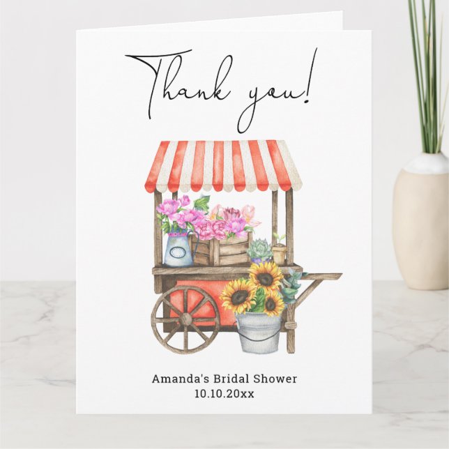 Fresh Off the Market Bridal Shower Thank you Card (Front)