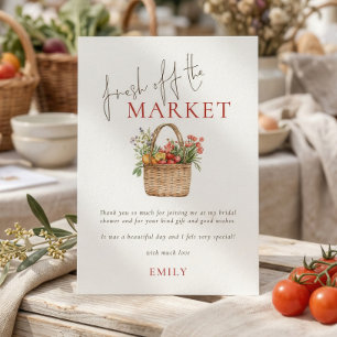 Fresh off the Market Bridal Shower Thank You Card