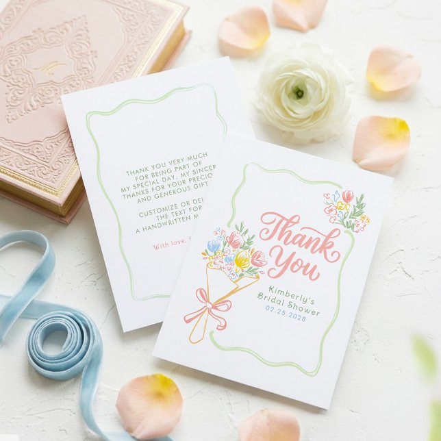 Fresh Off The Market Bridal Shower Thank You Card (Thank You Card Fresh Off The Market)
