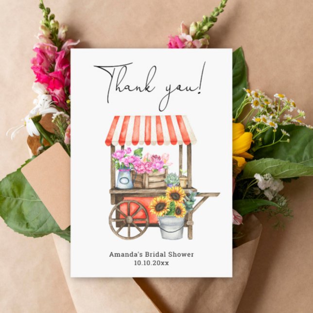 Fresh Off the Market Bridal Shower Thank you Card (Creator Uploaded)