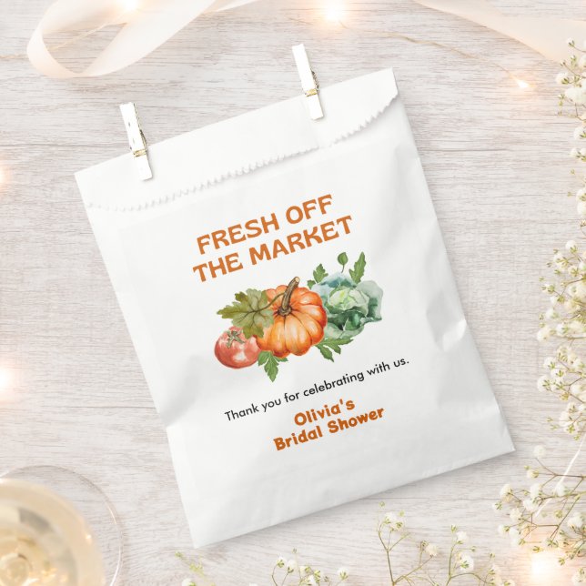 Fresh Off The Market Bridal Shower Thank You  Favor Bag (Clipped)