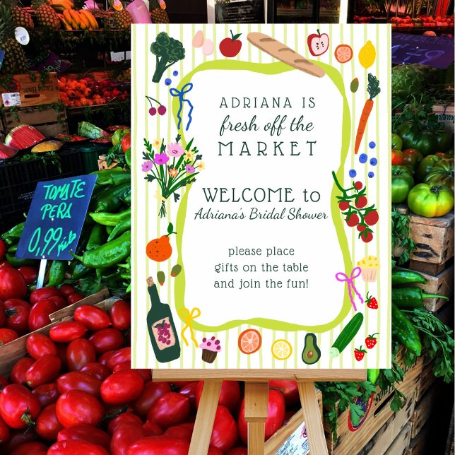 FRESH OFF THE MARKET Bridal Shower WELCOME Foam Board (FRESH OFF THE MARKET Bridal Shower WELCOME Foam Board Sign
)