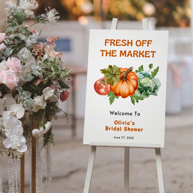 Fresh Off The Market Bridal Shower Welcome  Foam Board (Fresh Off The Market Bridal Shower Welcome Sign )