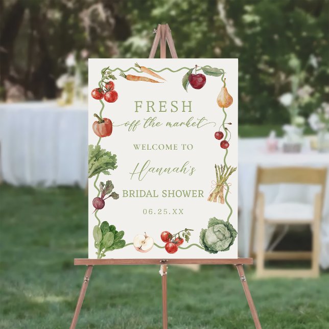 Fresh Off The Market Bridal Shower Welcome Foam Board (Creator Uploaded)