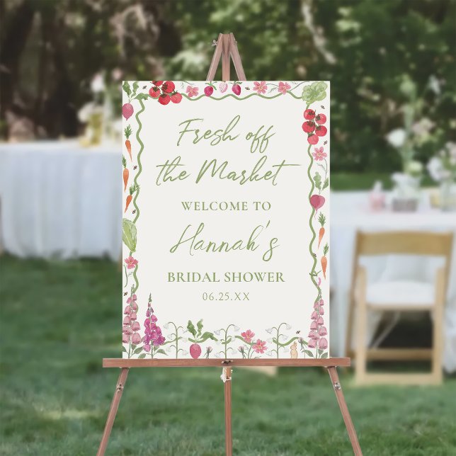 Fresh Off The Market Bridal Shower Welcome Foam Board (Creator Uploaded)