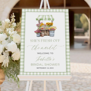 Fresh Off the Market Bridal Shower Welcome Sign