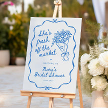Fresh Off The Market Bridal Shower Welcome Sign 