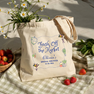 Fresh Off the Market Bridal Shower Whimsical Tote Bag