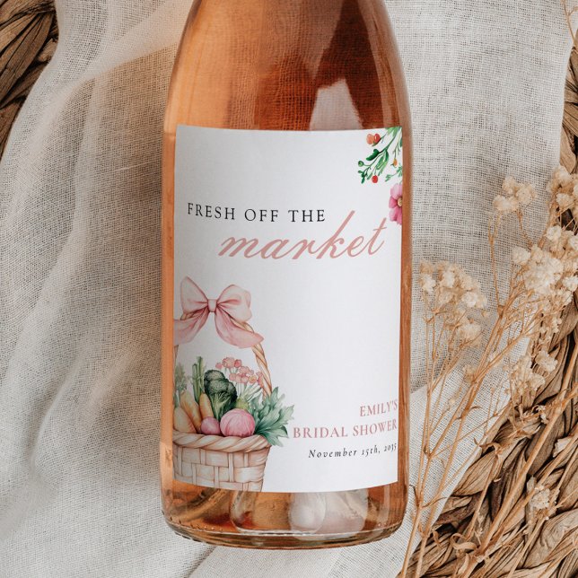 Fresh Off The Market Bridal Shower Wine Label (Creator Uploaded)