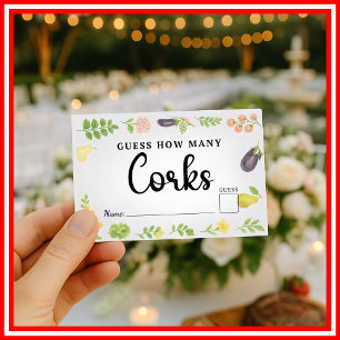 Fresh Off The Market Corks Game Bridal Shower Enclosure Card